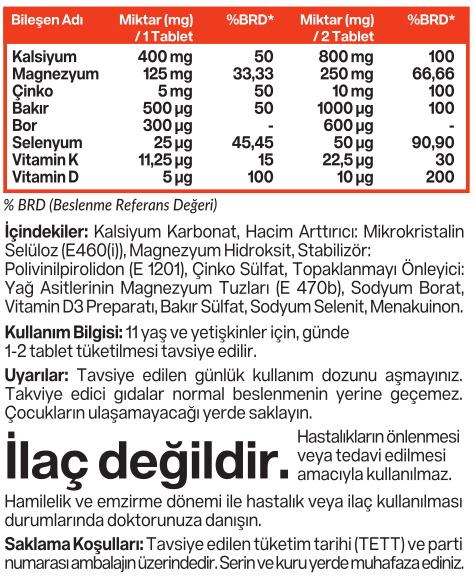 Simple Nutritions Calcium Magnesium with 6-Active 90 Tablet - Görsel 2
